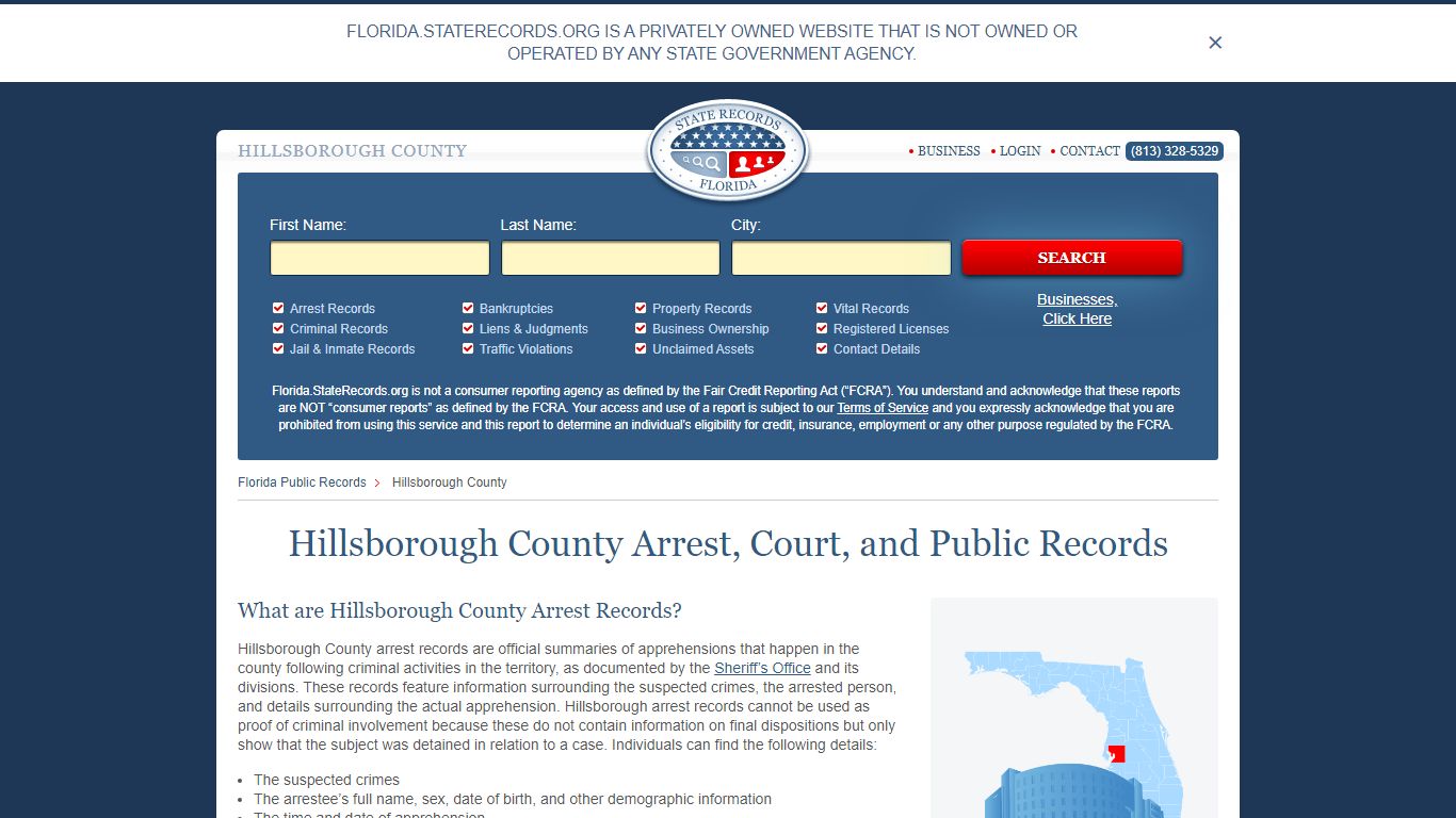 Hillsborough County Arrest, Court, and Public Records